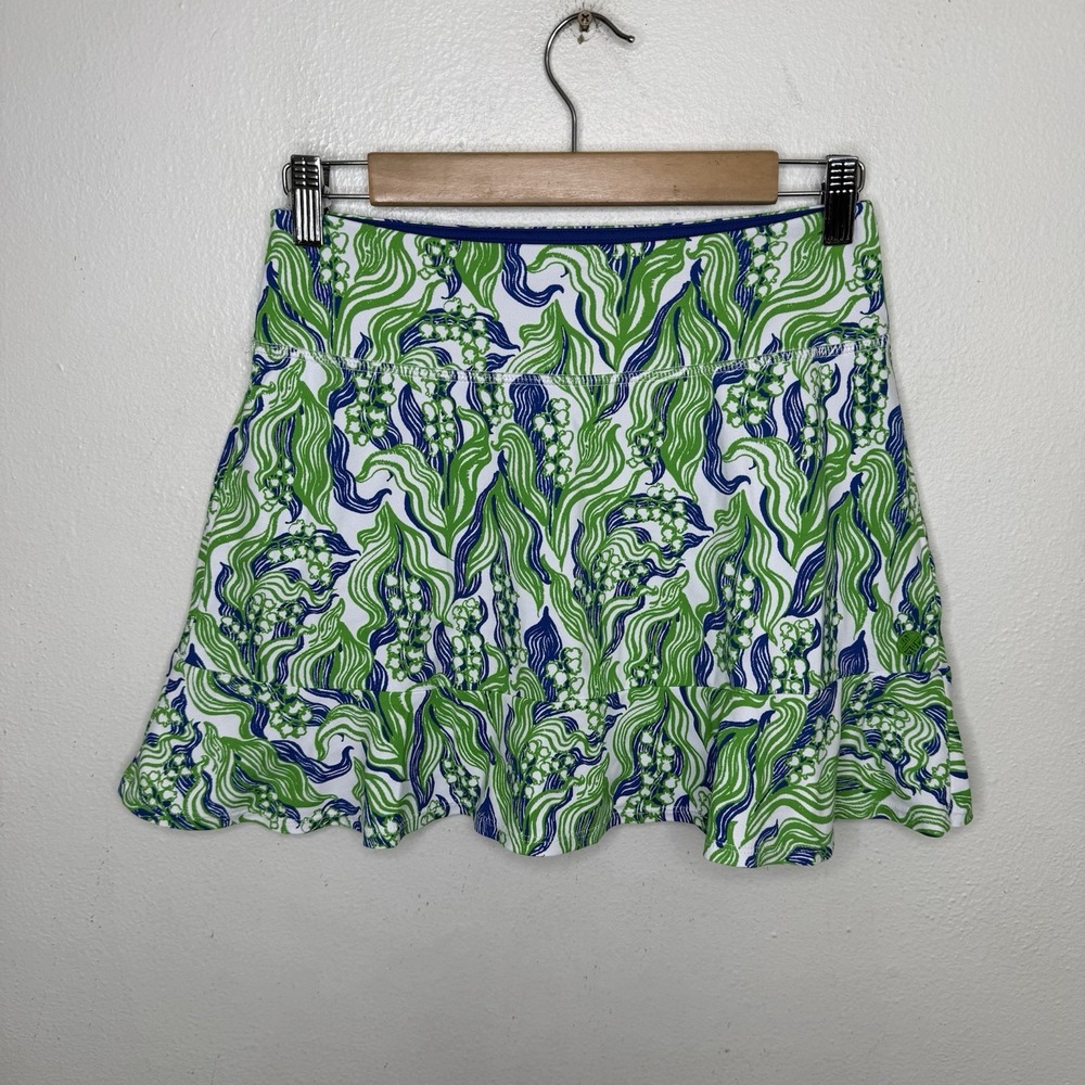 Lilly Pulitzer UPF 50+ Luxletic Zadora Skirt Green Lilly Of The Valley Small